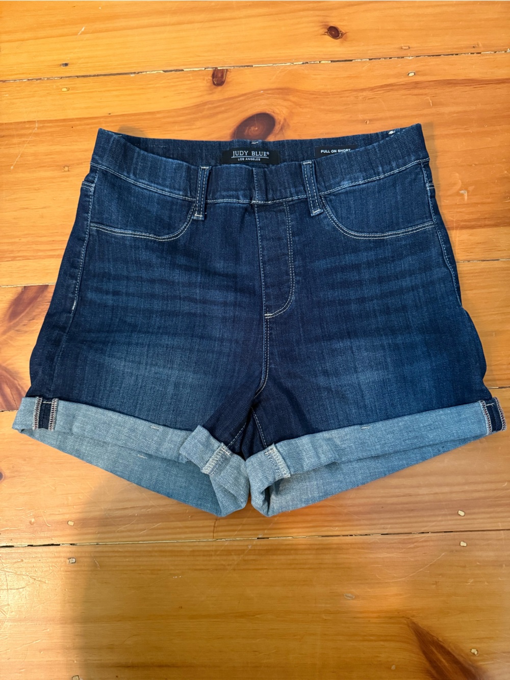 Judy Blue Dark Blue Denim Rolled Hem Shorts